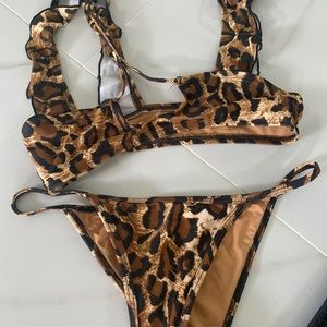 Cheetah two piece bikini